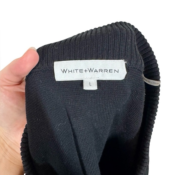 WHITE + WARREN Superfine Organic Cotton Track Jacket Zip Sweater Jacket - Picture 7 of 12